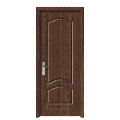 China Modern Promotional Interior Single Flat Wooden Door PVC Bedroom Door Finished MDF Door Design for sale