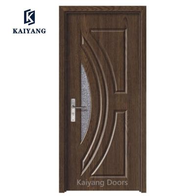 China Jiangshan Modern Cheap Internal Door PVC Door Wood MDF Wooden Glass Door Design for sale