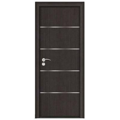 China Hotsale Door Africa Price Hotsale PVC MDF Door Modern Interior Flush Bedroom Door Aluminum Finish Design for sale