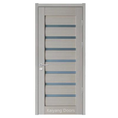 China New Modern Wooden PVC Door Apartment Glass Door Style Interior for sale