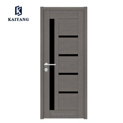 China Modern MDF Door Europe Style Interior Solid Wood Door PVC Panel Design Composite Door for sale