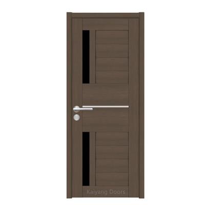 China Modern Cheap Teak PVC MDF Front Wood Door Panel For Interior Aluminum Glass Wood Doors In Bathroom for sale