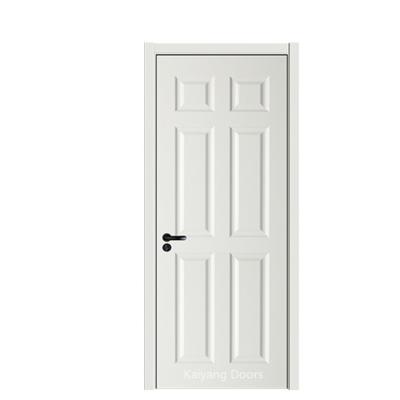 China Modern cheap hdf paint white primed wooden door with solid wood for interior room for sale