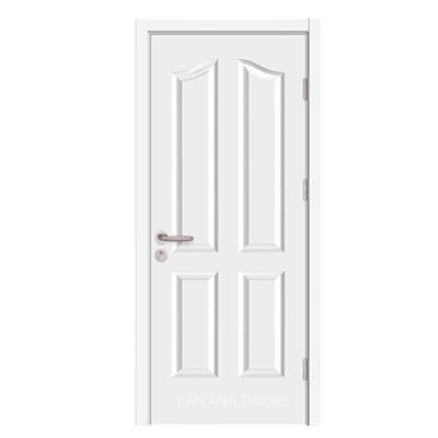 China Modern High Quality Popular Design Excellent HDF Six Panel White Primed Molded Interior Wood Doors for sale