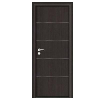 China Sound Insulation Solid Wood Flush Doors With Glass Bedroom Modern Interior Wood Aluminum Door for sale