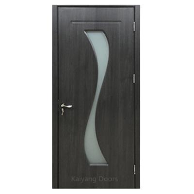 China Modern Interior Simple Soundproof Wooden Door Skin Door Modern PVC MDF Door Home Villa House Bedroom Bathroom Glass Main Entrances for sale