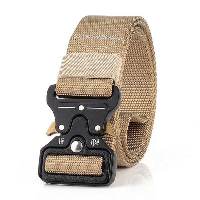 China Comfortable Nylon Webbing Belts Camouflage Tactical Miliary Waist Belt Fashion Quick Release Durable Thick Belt for sale