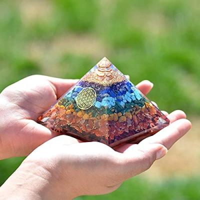 China India Meditation Yoga Energy Generator Seven Chakra Crystal Mandala Orgone Pyramid Protection Kit for sale