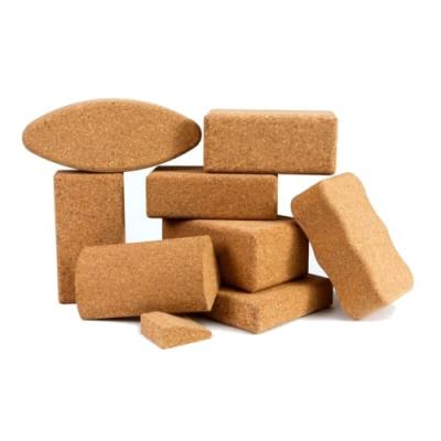 China All kinds of eco-friendly yoga yoga blocks made of natural cork, non-slip and perfect handle, multi style and size cork yoga block for sale