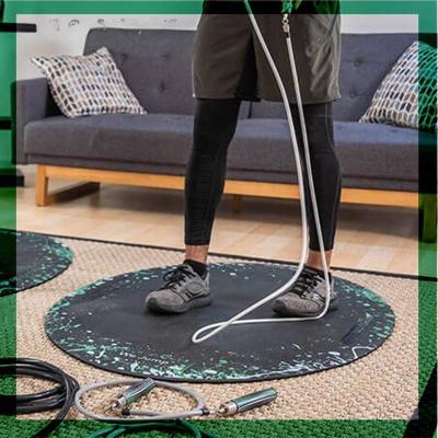 China All Kinds of Yoga Mat Indoor Outdoor Jump Rope | Mat For Cross Rope Exercise Cushioning | Round workout mat with design for sale