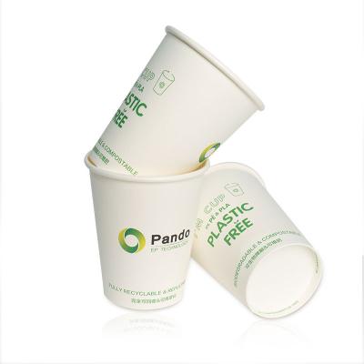 China Factory Repulpable Recyclable Biodegradable Water Based Disposable Coffee Tea Plastic Free Paper Cup for sale