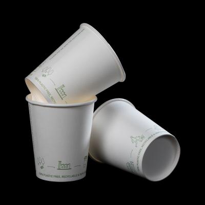 China Tea Paper Coffee Cup Biodegradable Recyclable Biodegradable Plastic Free Single Wall Plastic And Pla Free Liner Paper Cup for sale