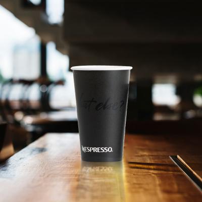 China Black 7oz Food Grade Disposable Logo Printing Single Wall Disposable Paper Cup High Quality Coffee for sale