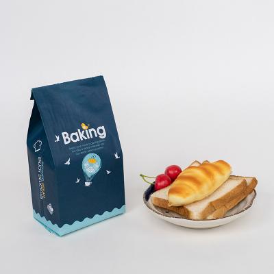 China Hot Sale Printed Disposable Toast Cheap Disposable Take Away Waffle Bread Wrapping Paper Bag With Window for sale