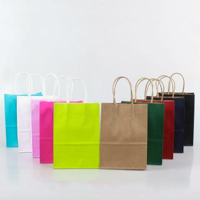 China Disposable Wholesale Custom Printing Brown Biodegradable Gift Food Small Paper Bag Packaging Bags Kraft Paper for sale