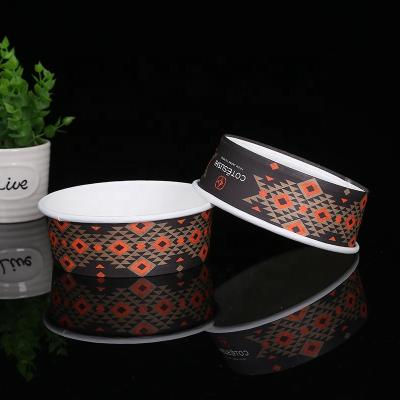 China Disposable Salad Rice Wrapping Paper Container White Paper Disposable Salad Bow for sale