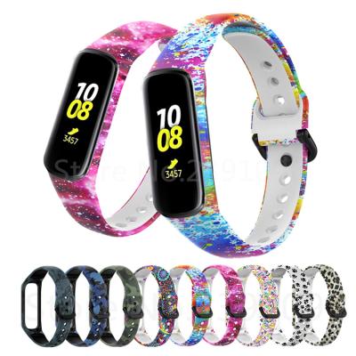 China Quick Realease Replcement Lianmi Watch Band Printing Design Camouflage Leopard Link Dye Replacement Strap Watchband For Samsung Galaxy Fit2 Bands for sale