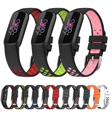 China Lianmi Two Color Quick Sports Band Watch Realease Replcement Soft Silicone Strap Rubber Band For Fitbit Luxe for sale