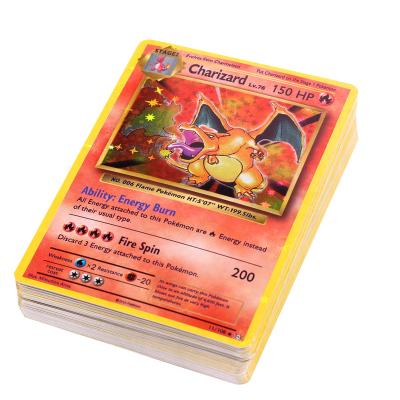 China Fashion Charizard Pikachu Vmax GX Fast Shipping Gold 1996 Years Pokemon English Flash Cards for sale