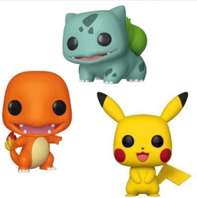 China Cartoon Toy Pokemon Funko Pop 353 Model Doll 453 455 Pocket Monster Pika-Chu Bulbasaur Charmander Vinyl Figure Collectible Action Number Toys for sale