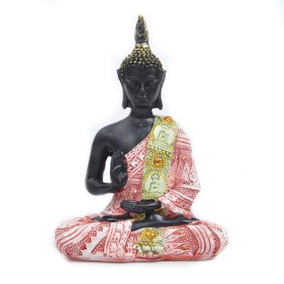 China Zen Southeast Asia Red Antique Asian Buddha Resin Open Creative Gifts Candlestick Decoration Home Ornament for sale