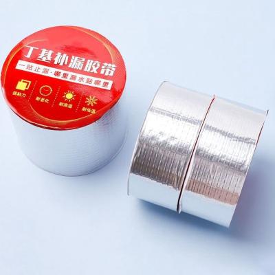 China Self Adhesive Road Roof Sealing Aluminum Foil Repair Waterproof Strong Waterproof Rubber Bitumen Seal Butyl Tape for sale