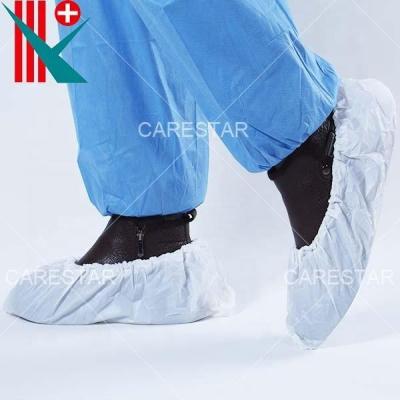 China Lightweight disposable CPE shoe cover, white, 15x41cm 6.2g/pc, handmade for sale