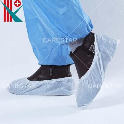 China Disposable polyethylene PE shoe cover, made by machine for sale