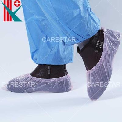 China Disposable polyethylene PE shoe cover, made by machine for sale