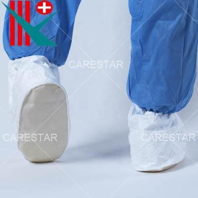 China Lightweight disposable microporous shoe cover, with PVC sole for sale