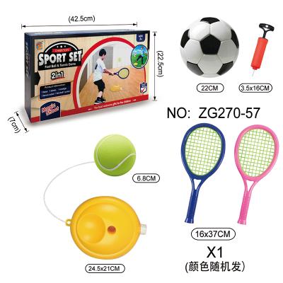 China SPORTS TOY 2 in 1 Swing Ball Tennis Football Sport Game Toy Set for sale