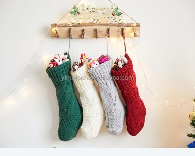 China Wholesale High Quality Knitted Christmas Decoration Clothes Socks Candy Gift Socks Santa Candy Bag Hanging Stocking for sale