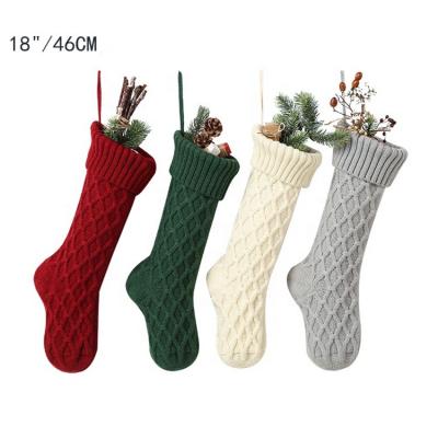 China Wholesale Soft Knit Christmas Candy Gift Drops Decoration Clothes Drops Socks Santa Candy Bag Hanging Stocking for sale