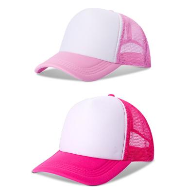 China White High Quality COMMON Mesh Trucker Hat Custom Logo 5 Panel Baseball Cap For Promotional for sale