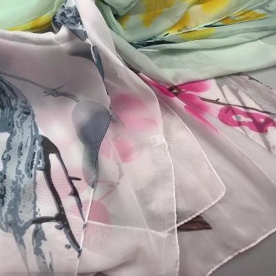 China New women's long spring summer sunscreen silk chiffon scarves wholesale shawl print beach scarf for sale