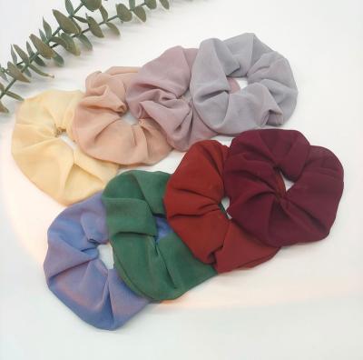 China High Quality Solid Color Chiffon Hairband Chiffon Headband INS Large Intestine Hair Ring Ponytail Hair Rope Head for sale