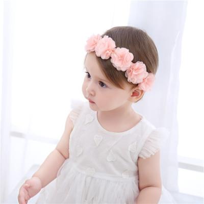 China Korean soft fashion comfortable CHIFFON FLOWER HAIR belt baby photo headband hair accessories lace up hair belt for sale