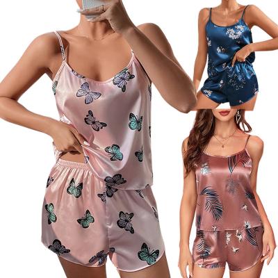 China QUICK DRY silk nightgown women's sleepwear camisole pajamas European and American sexy satin nightgown lingerie for sale