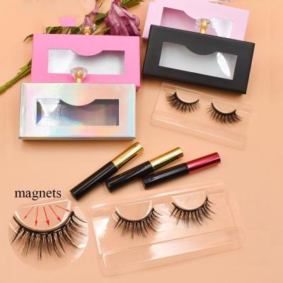 China 2021 Good Quality Natural Private Label Magnetic Lashes Natural Daily False Mink Makeup Magnetic Eyelashes for sale