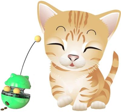 China Cat Interactive Food Dispenser Toy Stocked Ball Snack Dispenser Tumbler with Double Rolling Balls for Cat Kitty Puppy Dogs Cats Playing for sale