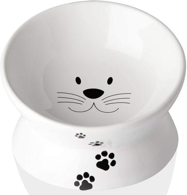 China Sustainable Elevated Feeder Bowls For Cats And Small Dogs Slanted Pet Feeder Bowl With Raised Rack Protect Cat's Spine for sale