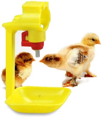 China Farms Yellow Automatic Poultry Drinker Cups Chicken Farming System Watering Drinking Dispenser For Chicks Chicken Duck Quail for sale