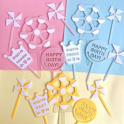 China Multilayer Candy Color Acrylic Ferris Wheel DIY Amusement Park Cake Toppers for sale