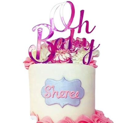 China Custom Acrylic Acrylic Baby Cake Topper Oh Classic For Babyshower for sale