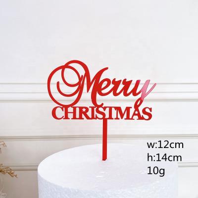 China New Arrival Acrylic Acrylic Merry Christmas Cake Topper For Cake Decoration for sale