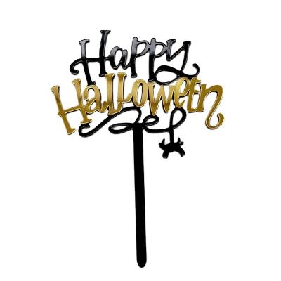 China New Arrival Acrylic Cake Accessory Happy Halloween Acrylic Cake Toppers for sale