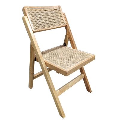 China Contemporary wholesale classic restaurant party hotel balcony garden lounge design solid wood folding wicker chair for sale