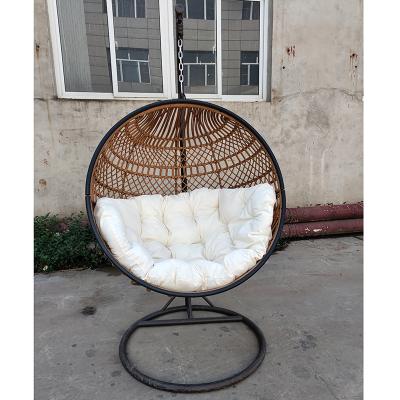 China Modern Patio Swing Plastic Swings Sofa Outdoor Chair Rattan With Metal Playground Cushioned Canopy Indoor Home for sale