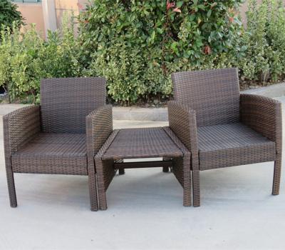 China Contemporary hot sale modern style 3pcs outdoor furniture sofa set chairs coffee table rattan woven furniture garden set for sale