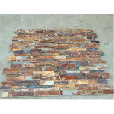 China Traditional natural multicolor split face slate ledgestone wall cladding stine veneer panel for sale